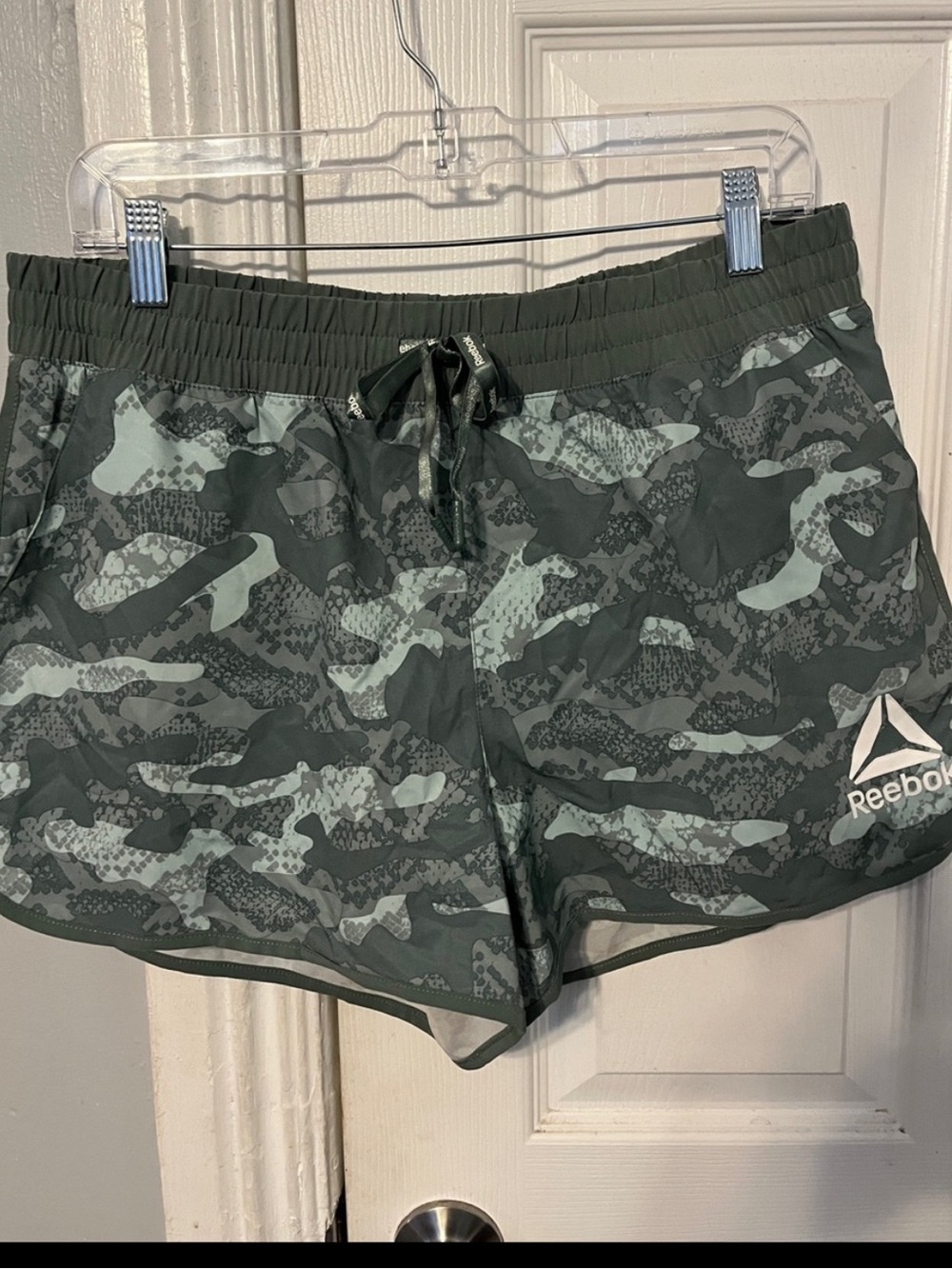 Reebok Women's Olive Green Camo Athletic Shorts